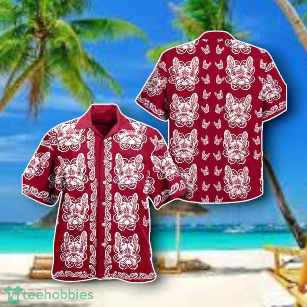 French Bulldog Sugar Skull Halloween Unisex Hawaiian Shirt Style Gift