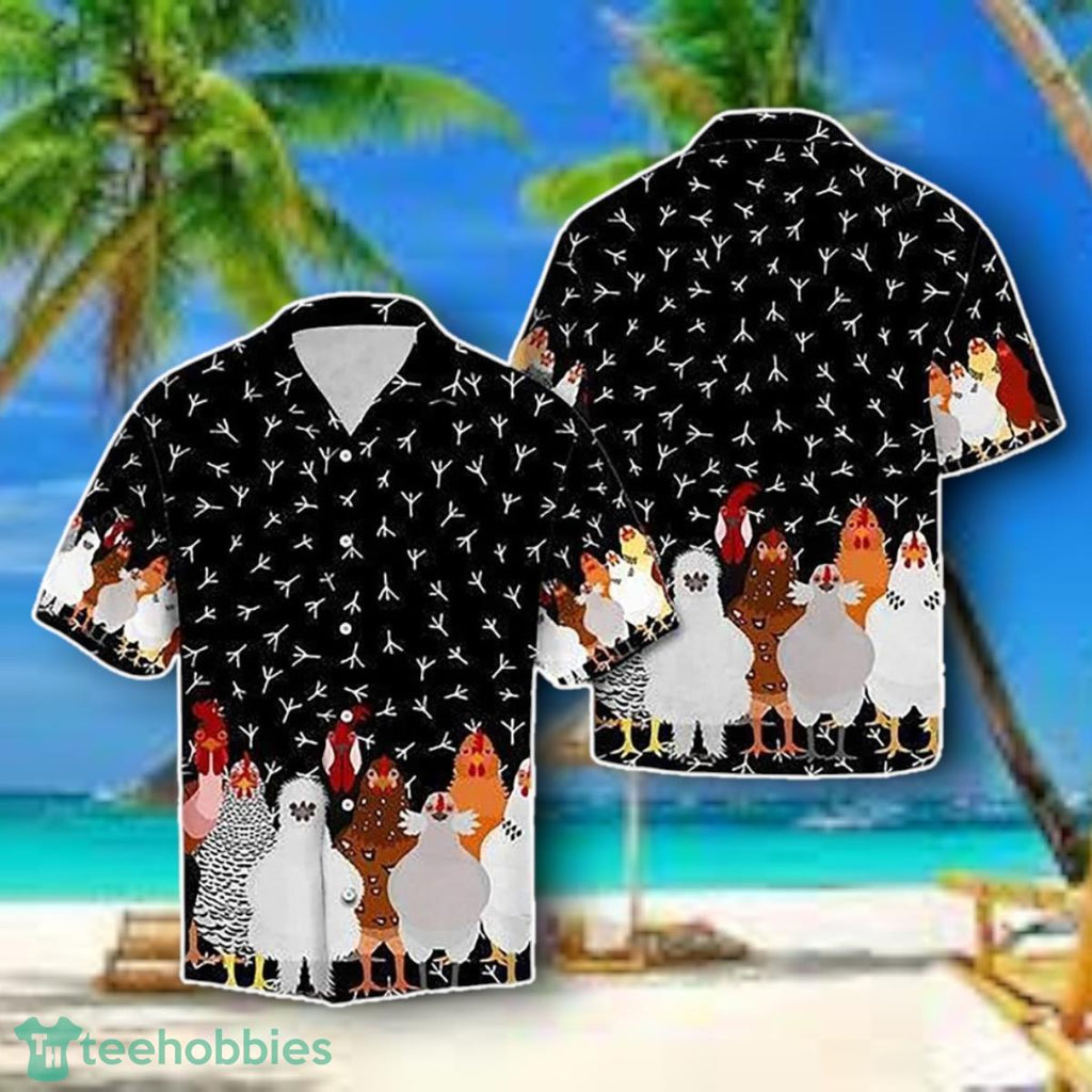 Funny Chicken Hawaiian Shirt Style Gift Rooster Lovers Chicken