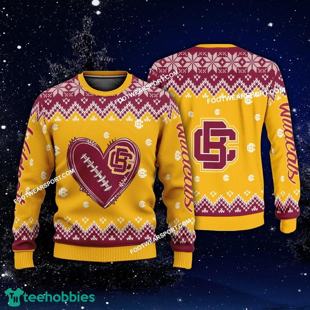 Funny Heart Football Bethune Cookman Wildcats Christmas Sweater Gift Holidays