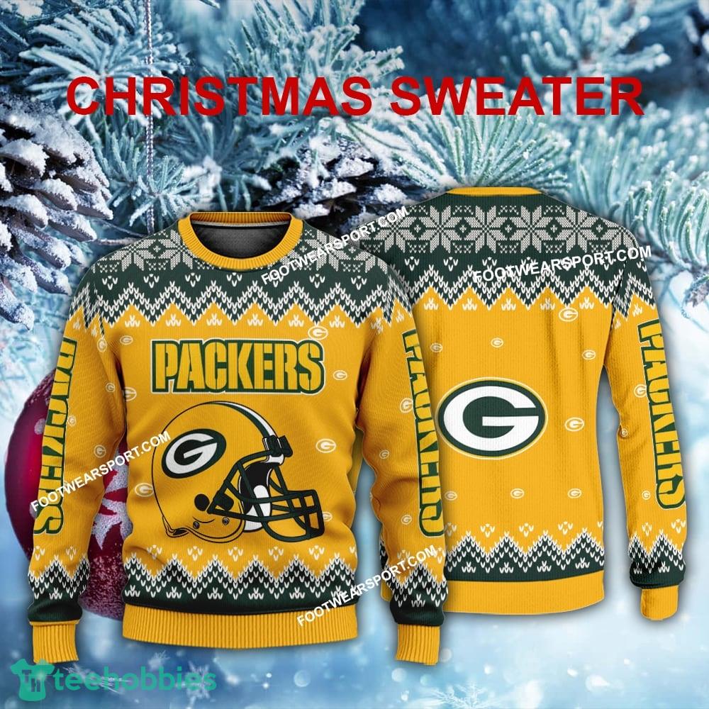 Funny Helmet Green Bay Packers Christmas Sweater For Men Women