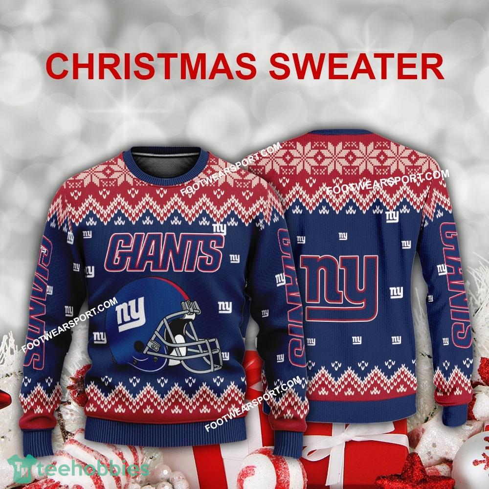 Funny Helmet New York Giants Christmas Sweater AOP For Men Women