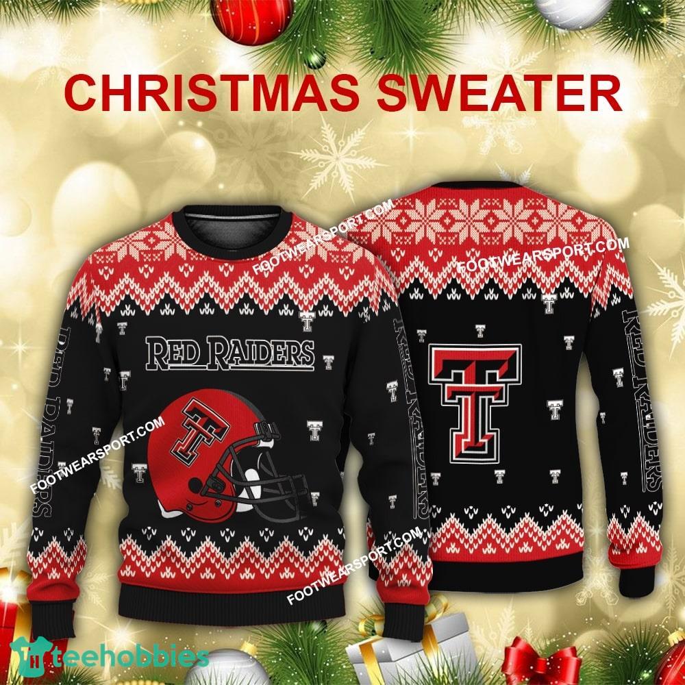 Funny Helmet Texas Tech Red Raiders Christmas 3D Sweater For Men Women