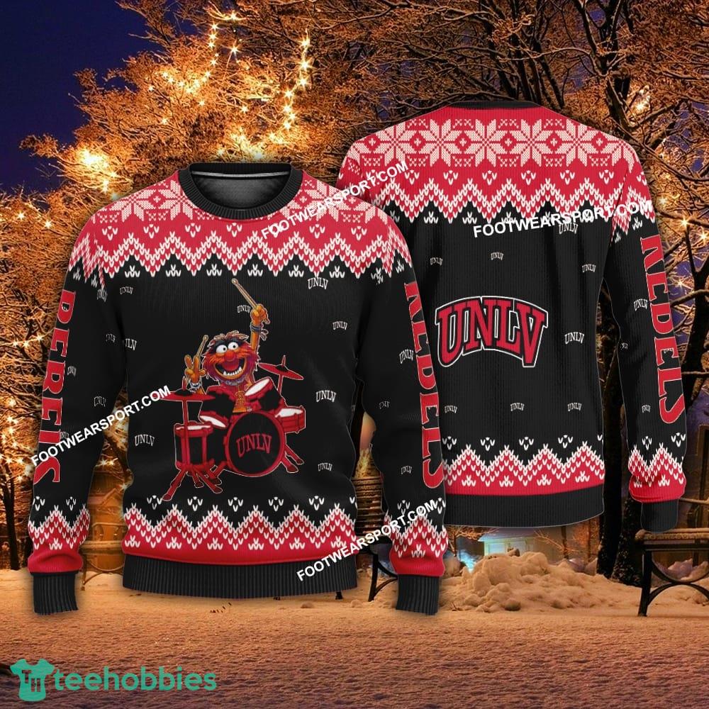 Funny Muppets Play Drums UNLV Rebels Christmas Sweater Gift For Adult