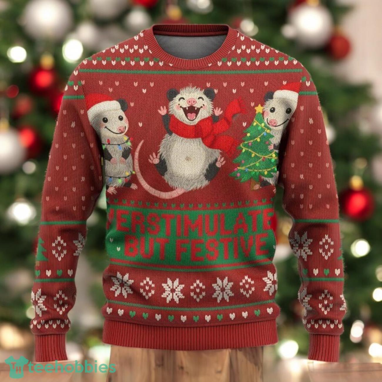 Funny Opossum Christmas Ugly Sweater