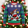 Funny Santa Baseball Ugly Christmas Sweater