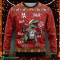Funny T-Rex Christmas Sweater Fa Rawr Dino Singing Ugly Xmas Sweater