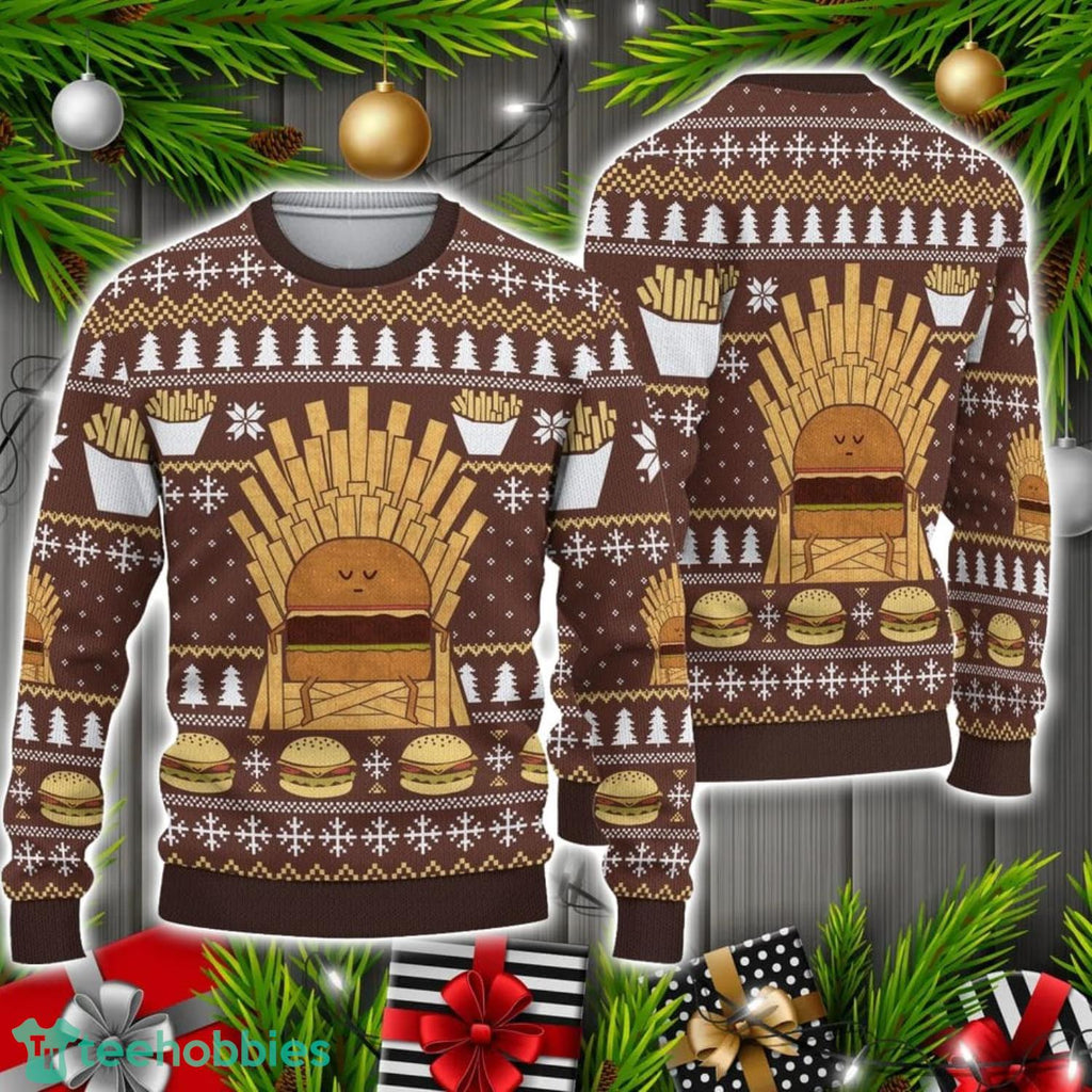 Game Of Fries Burger Lovers Ugly Christmas Sweater Christmas Holiday Gift