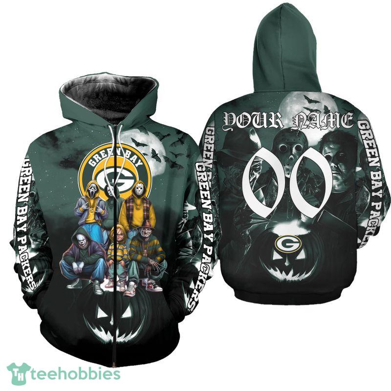 Gift Style Green Bay Packers Devil Halloween Retail 3D Hoodie Custom Number And Name