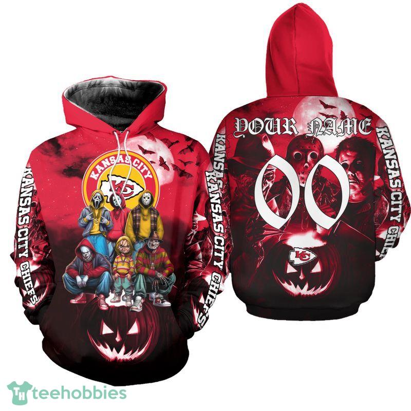 Gift Style Kansas City Chiefs Devil Halloween Comfort 3D Hoodie Custom Number And Name