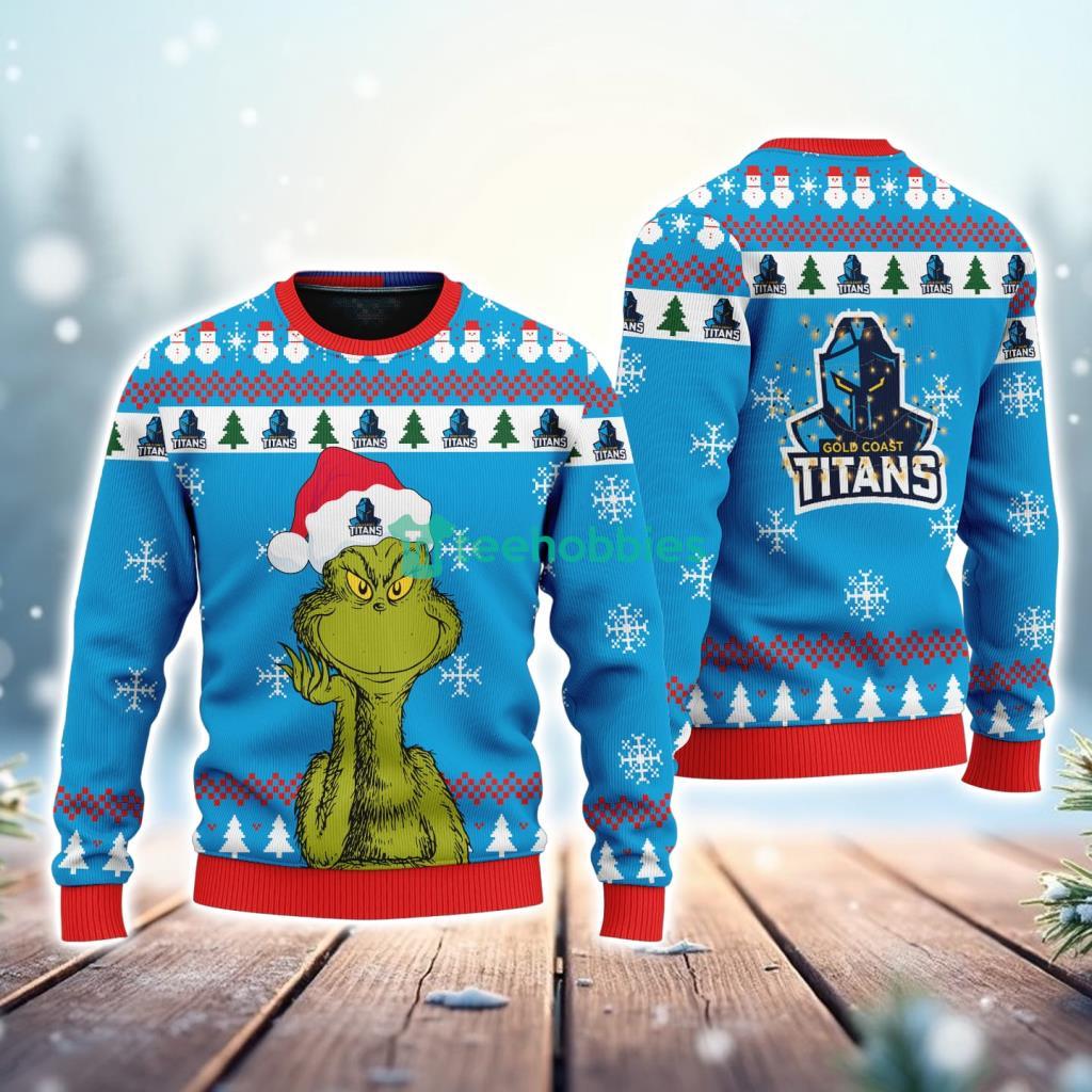 Gold Coast Titans NRL The Grinch Funny Merry Christmas Uglly Sweater 3D New Trend