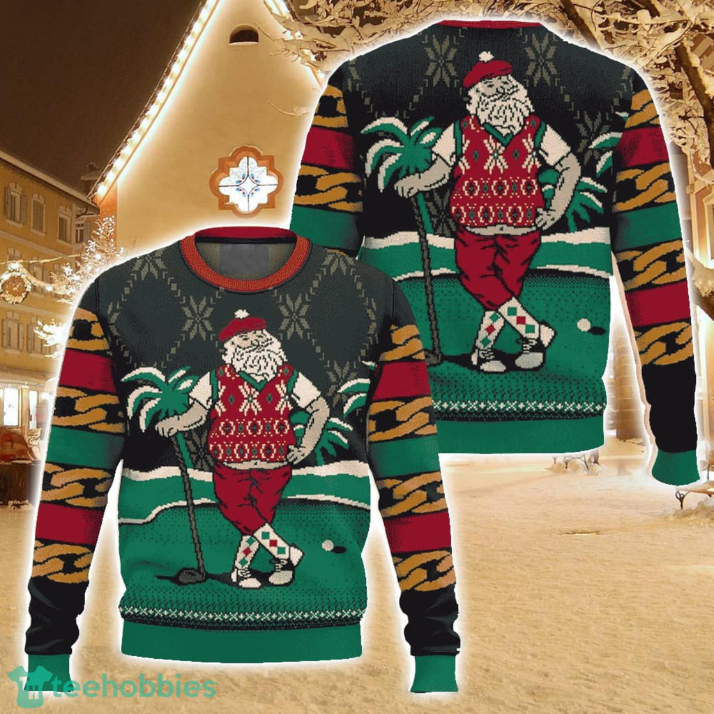 Golf Santa Christmas Ugly Christmas Sweater Holiday Sweater Christmas Gift For Family