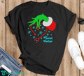 Grinch Hand Holding Stethoscope Social Worker Christmas Shirt Unisex , , , Long Sleeve Tee