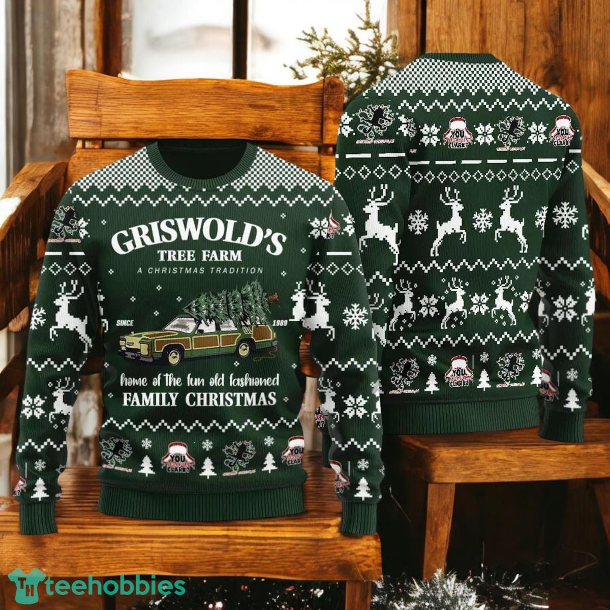 Griswold Tree Farm Christmas Ugly Sweater Clark Griswold Holiday Sweater