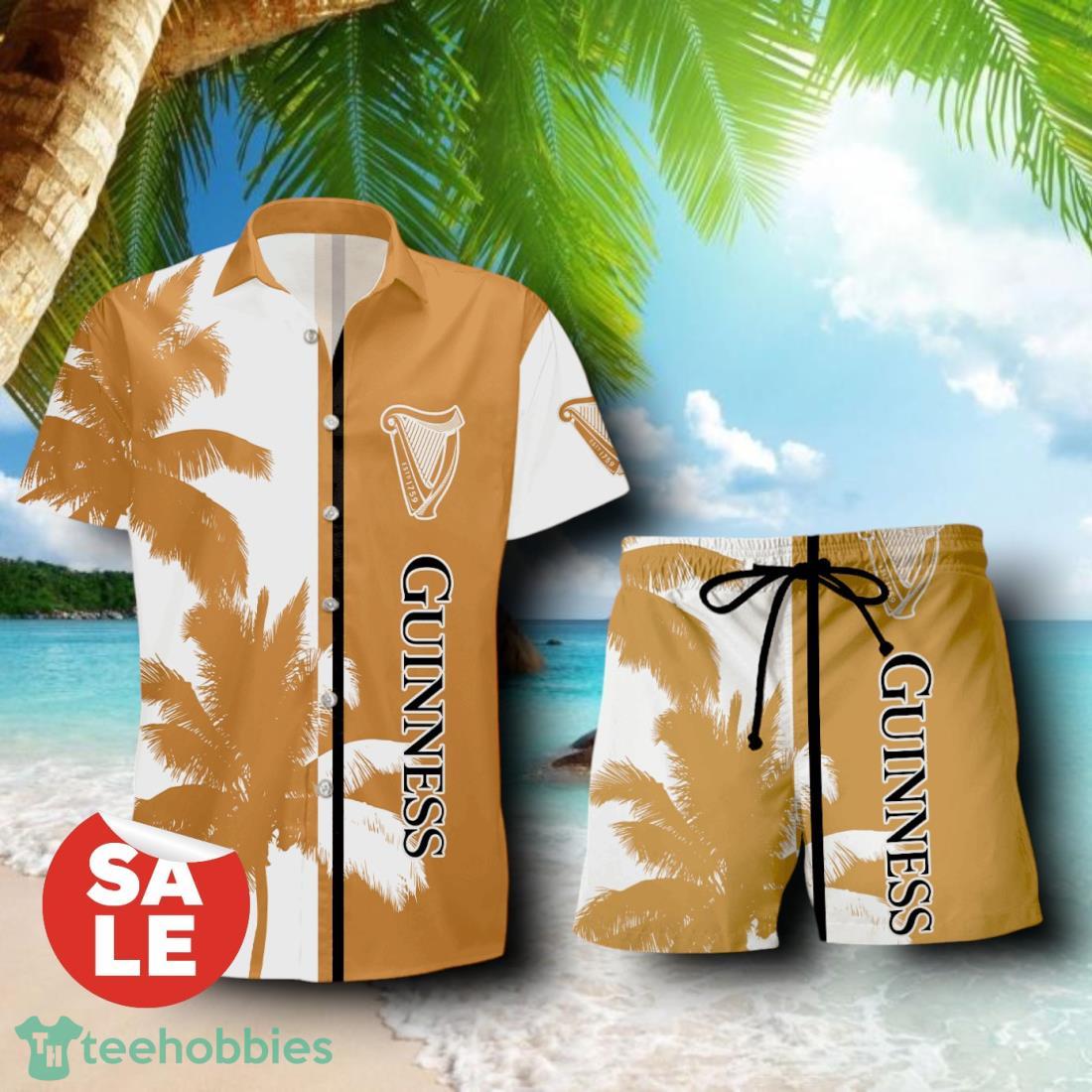 Guinness Palm Tree Combo Hawaiian Shirt & Shorts For Men Women