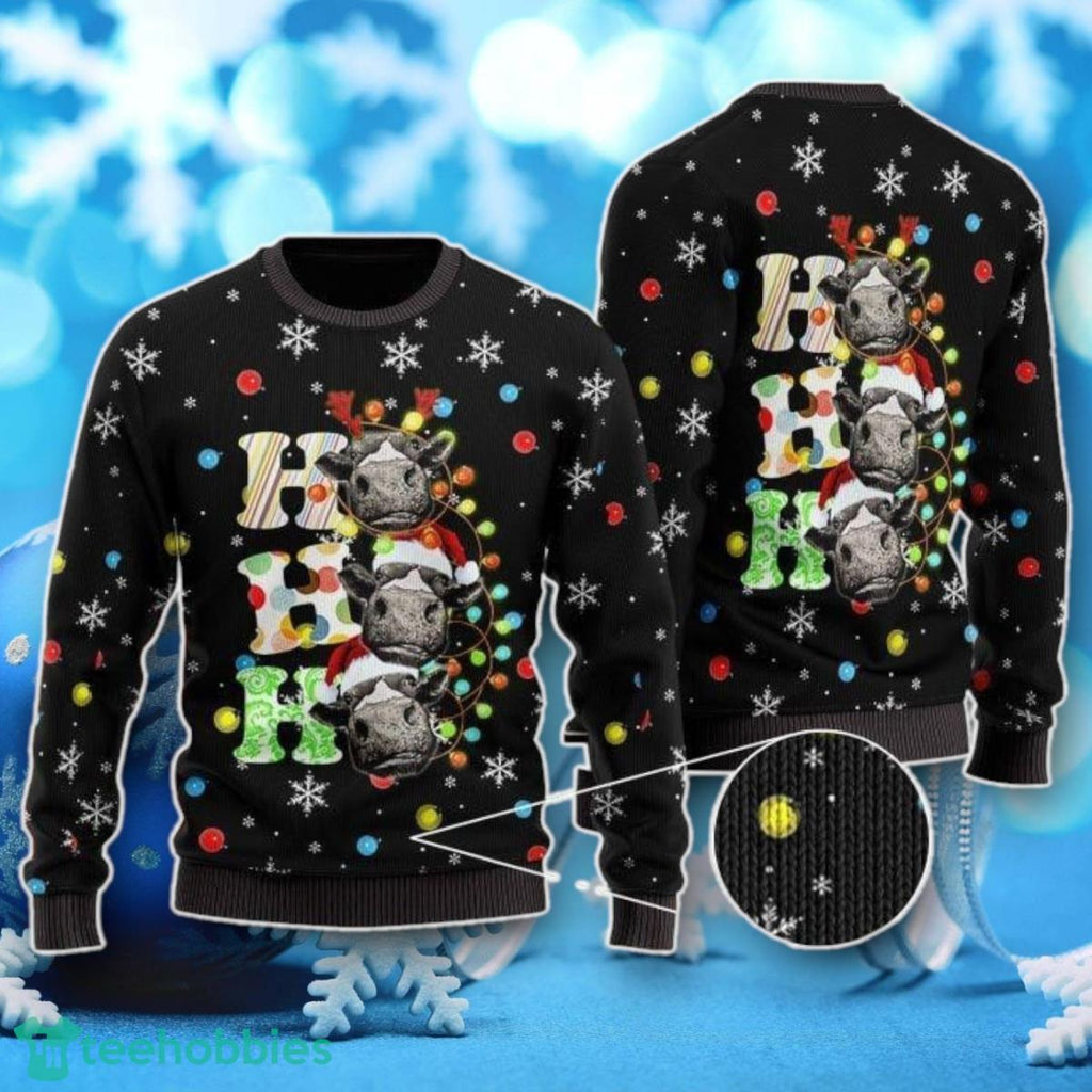 Heifer Cow Ho Ho Ho Pattern Ugly Christmas Sweater Unique Gift