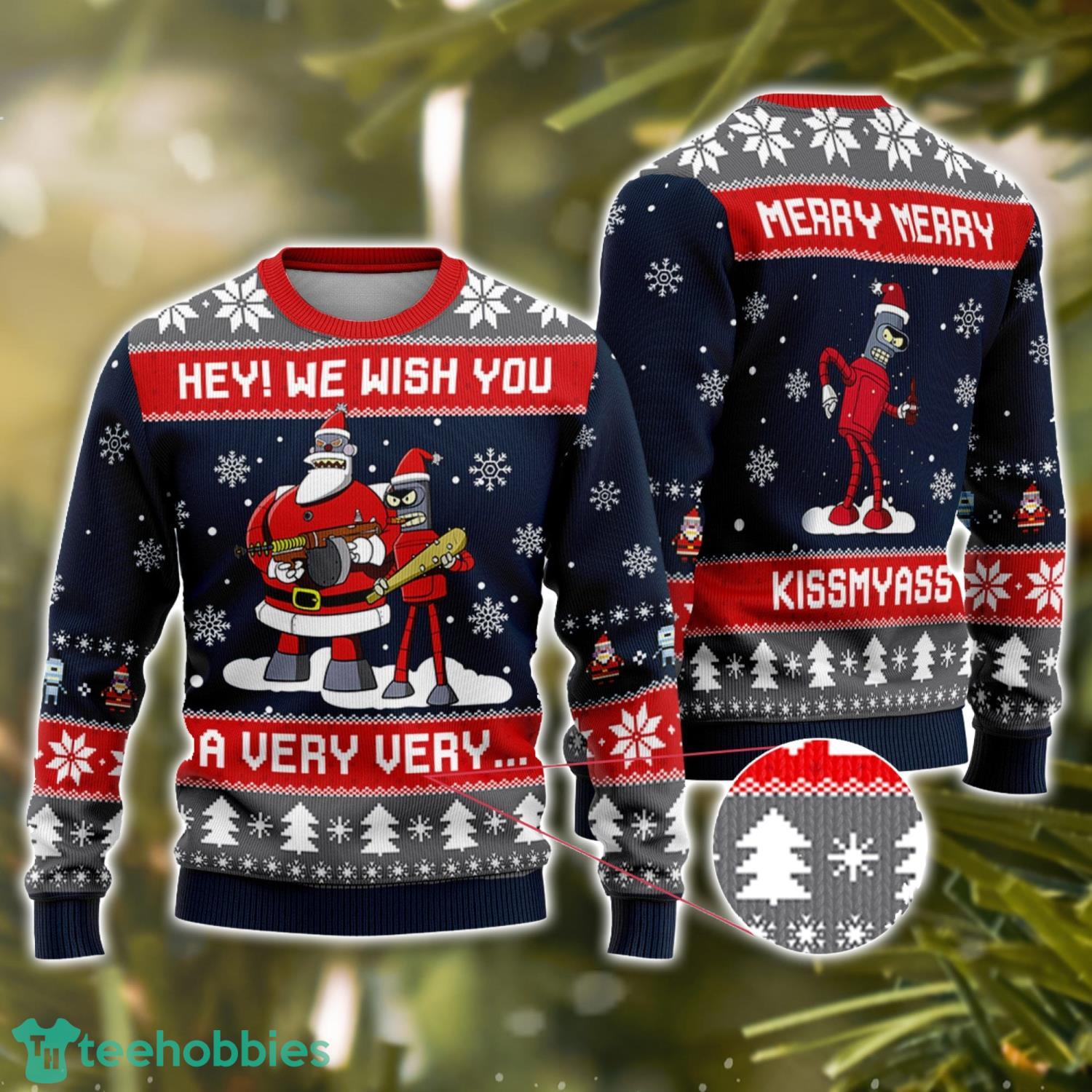 Hey! We Wish You a Very Merry Xmas Ugly Christmas Sweater Holiday Sweater