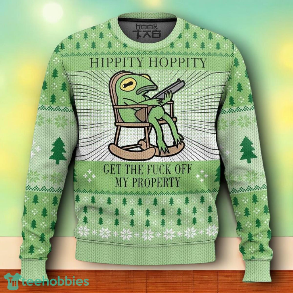 Hippity Hoppity Frog Meme Christmas Ugly Christmas Sweater For Men Women