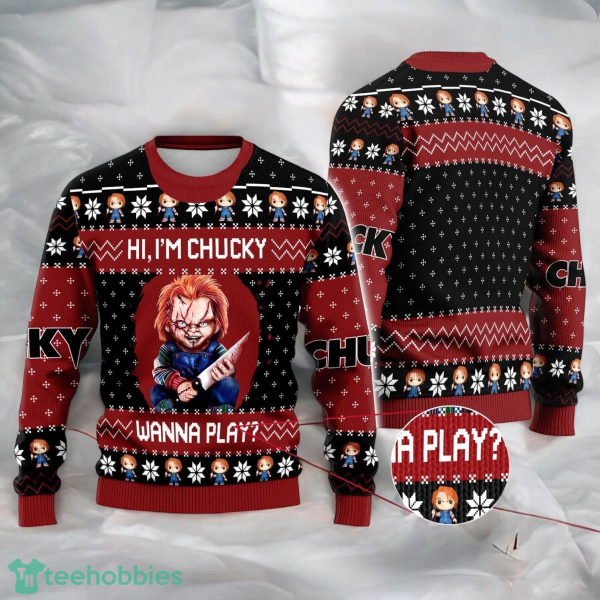 Horror Chucky Ugly Christmas Sweater Killers Christmas 3D Ugly Sweater For Men And Women
