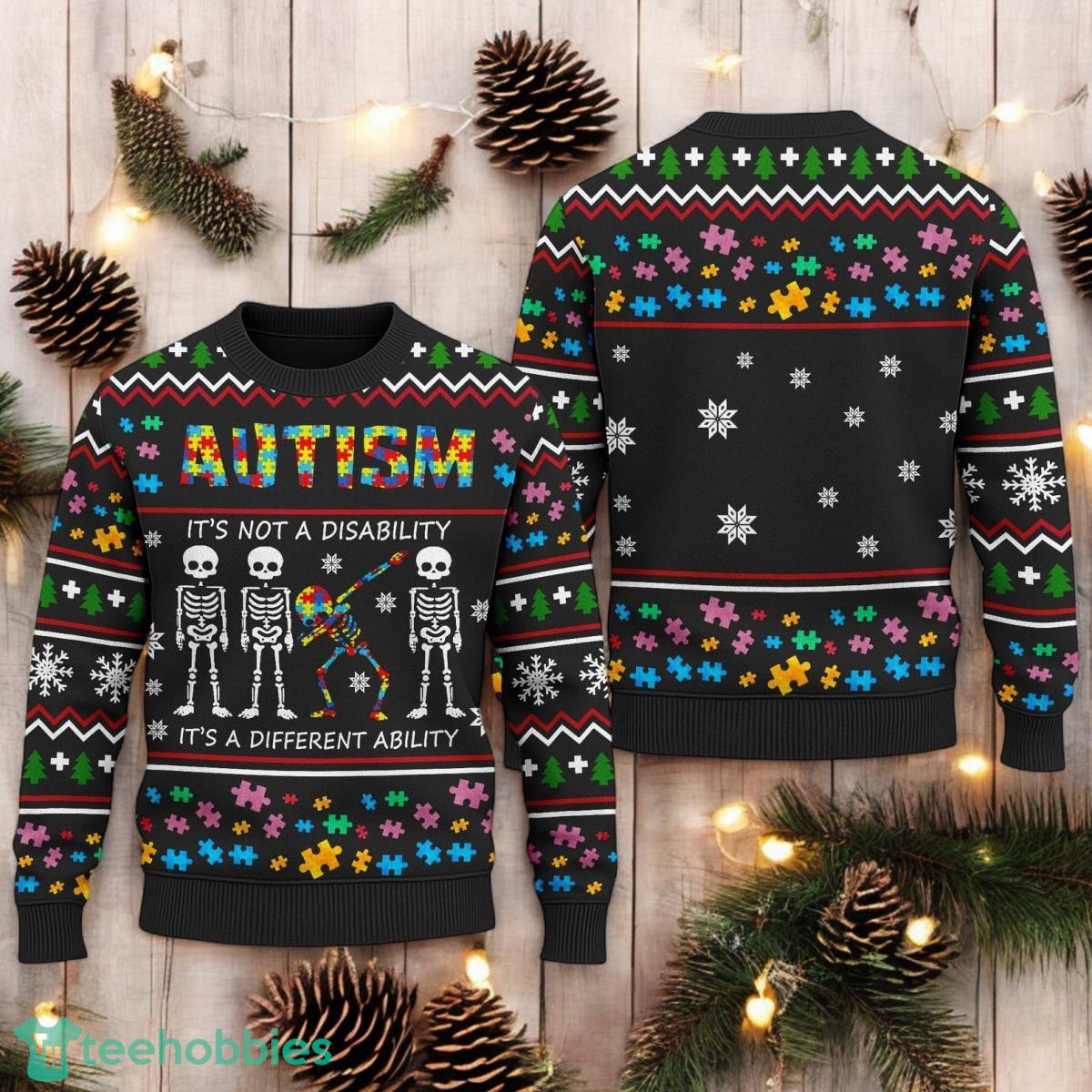 It’s A Different Ability Ugly Sweater Autism Awareness Ugly Christmas Sweater Autism Xmas Holiday Sweater