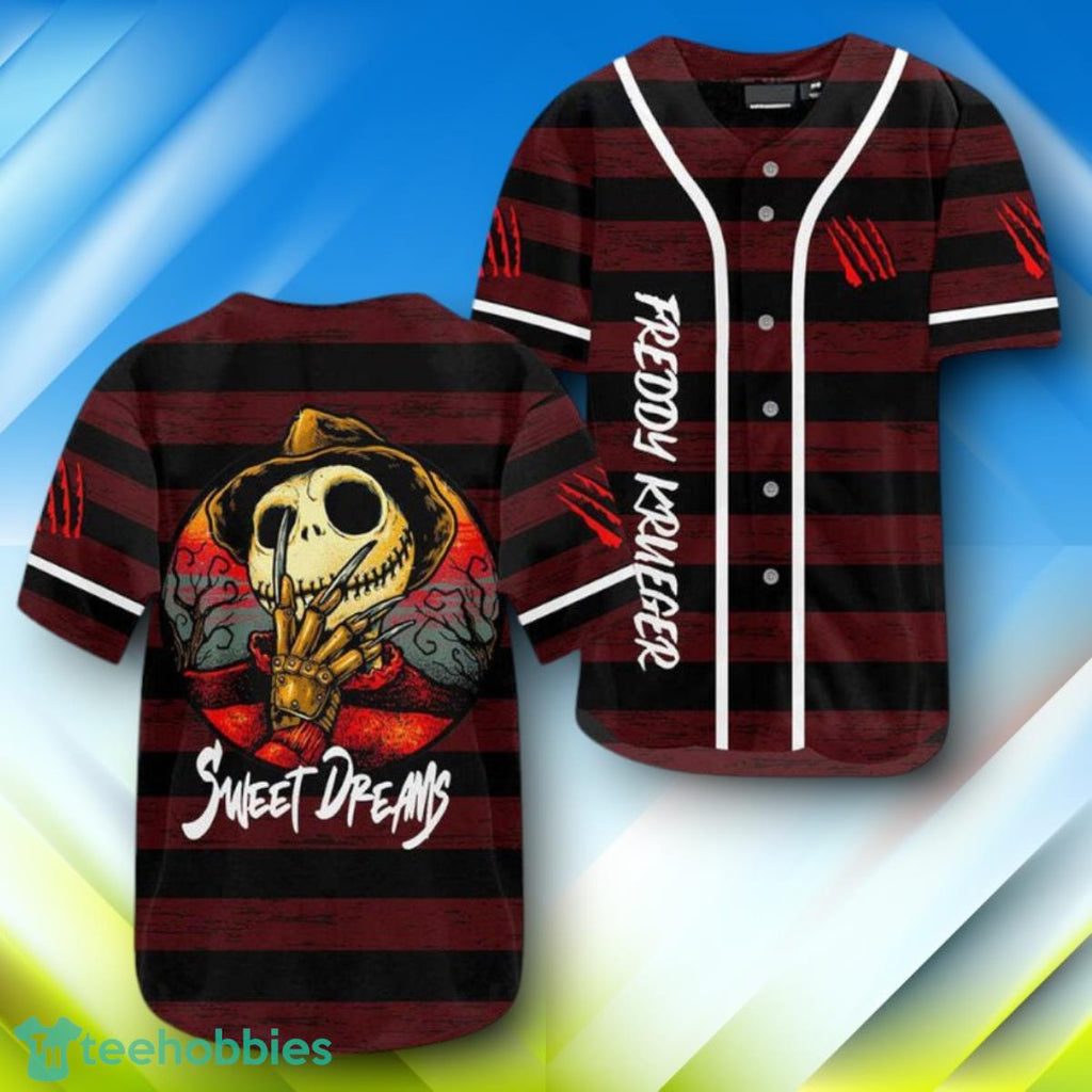 Jack Skellington Freddy Krueger Sweet Dreams Halloween Baseball Jersey Style Gift