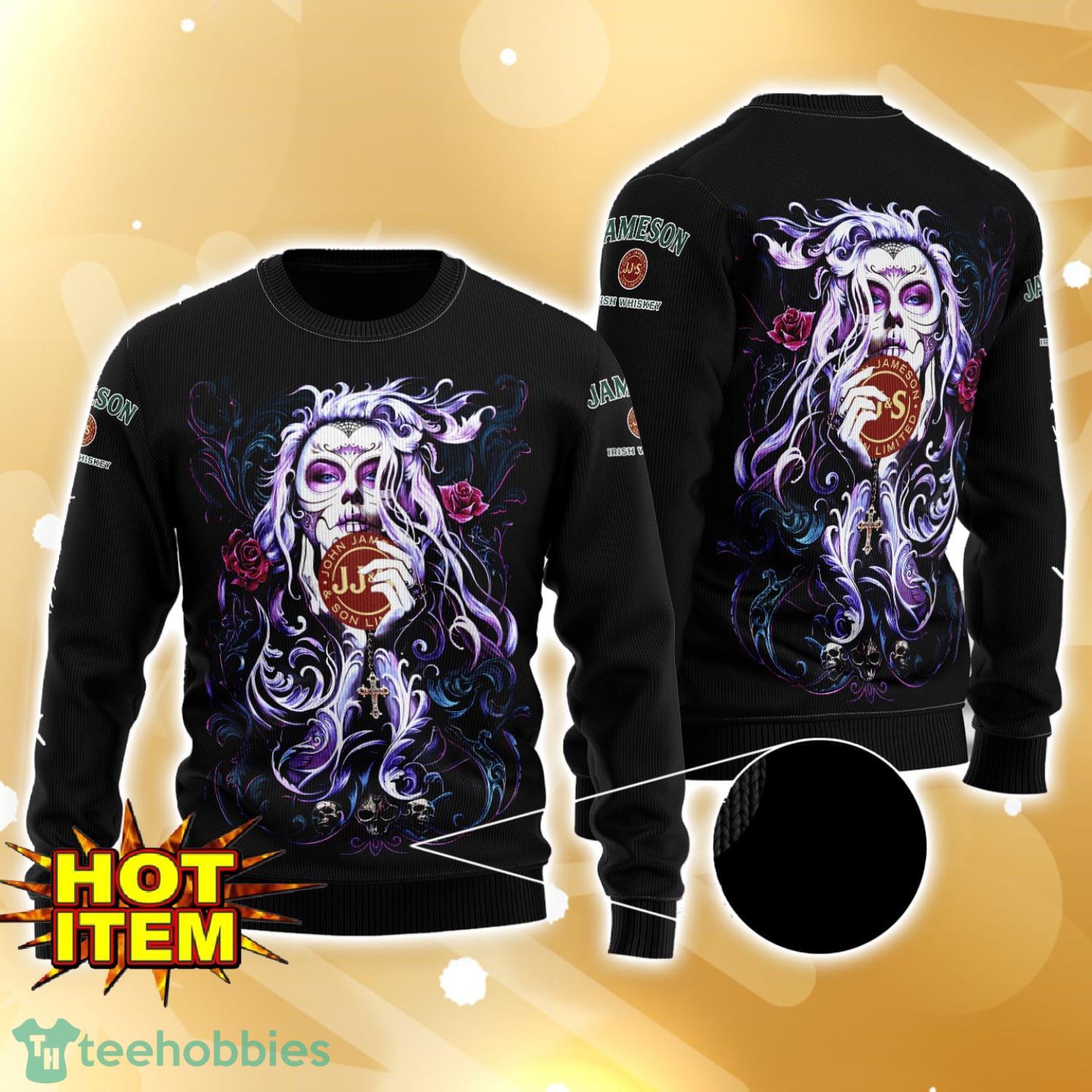 Jameson Irish Whiskey Tattoo Girl 3D Ugly Christmas Sweater For Men And Women