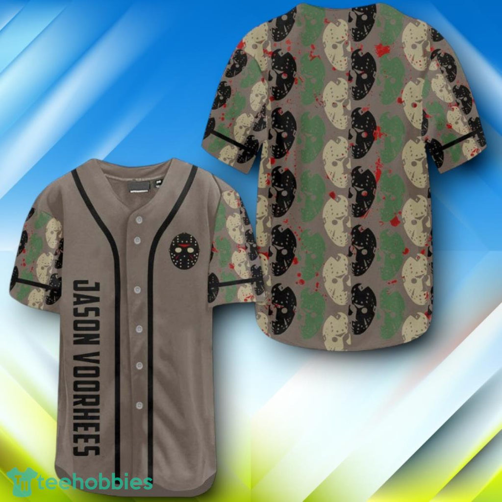 Jason Voorhees Pattern Halloween Baseball Jersey Style Gift