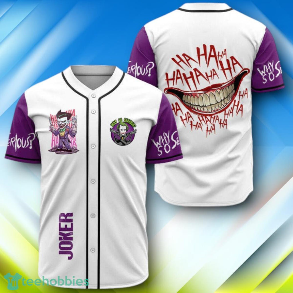Joker Why So Serious White Purple Halloween Baseball Jersey Style Gift