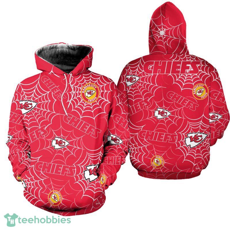 Kansas City Chiefs Spider Web Snowflake Halloween 3D Hoodie Gift Fans