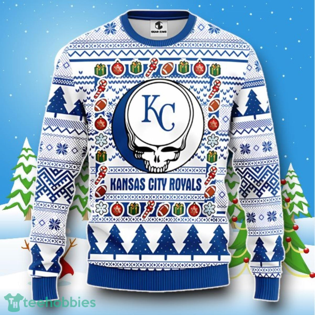 Kansas City Royals Grateful Dead Rock Band Ugly Christmas Sweater Style Gift