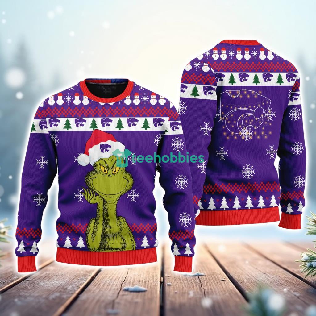 Kansas State Wildcats NCAA The Grinch Funny Merry Christmas Ugly Sweater 3D New Trend