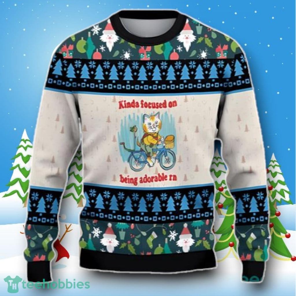 Kinda Focused On Being Adorable Kinda Cat Ugly Christmas Sweater Style Gift