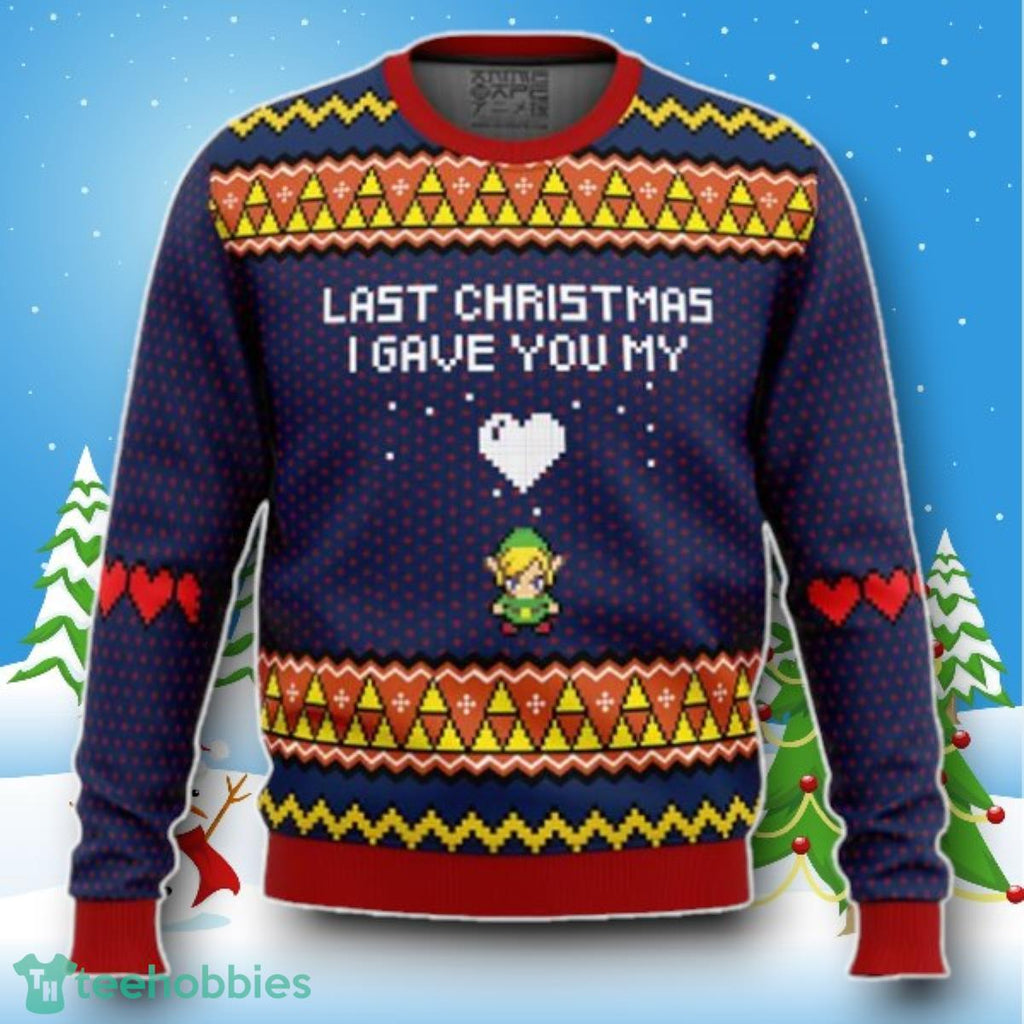 Last Christmas I Gave You My Heart Zelda Ugly Christmas Sweater Style Gift
