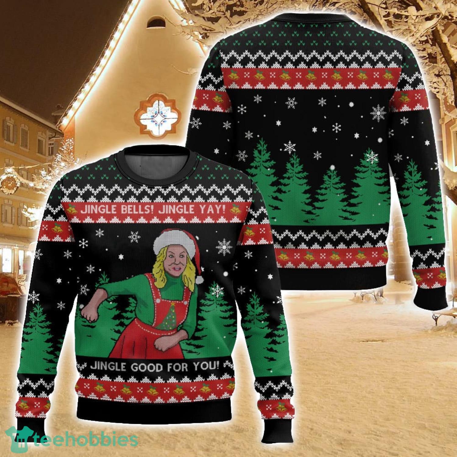 Leslie Knope Jingle Bells, Jingle Yay, Jingle Good For You Leslie Knope Parks and Recreation Ugly Christmas Sweater For Men And Women Christmas Holiday Gift Family Gift