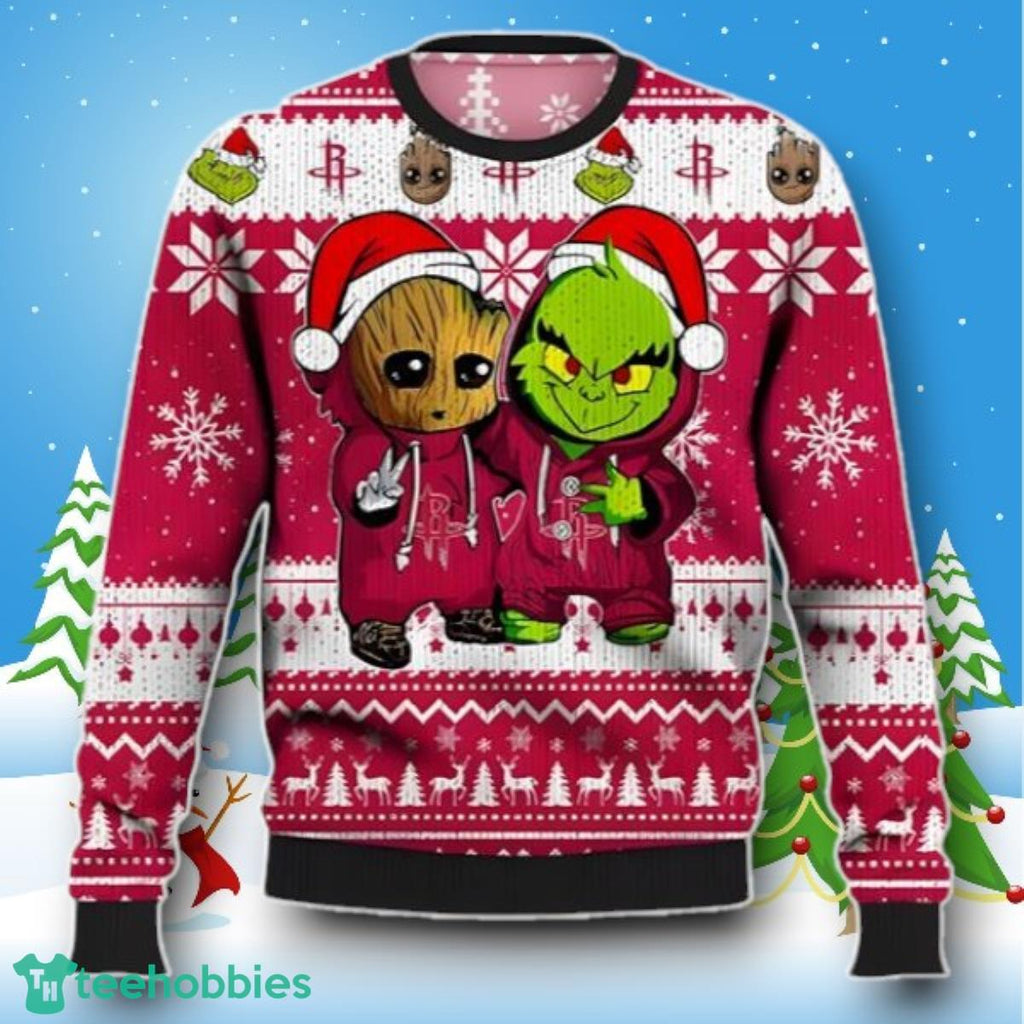 Lets Be Together Forever Groot X Grinch Ugly Christmas Sweater Style Gift
