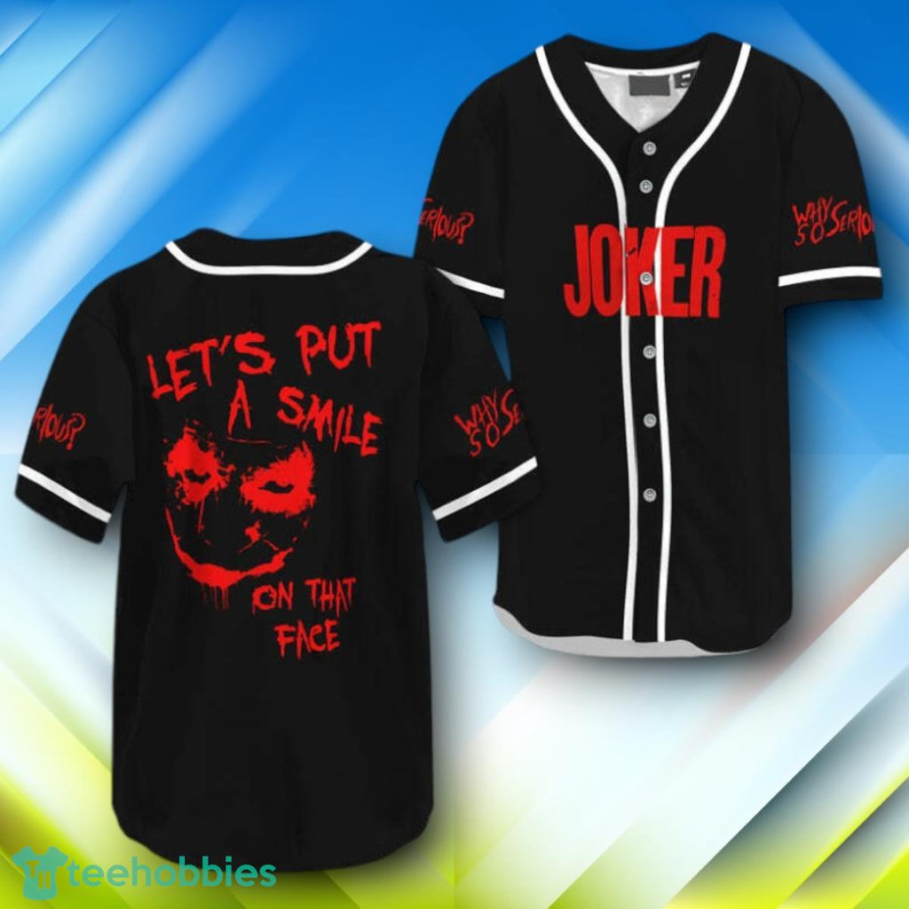 Let’s Put A Smile On That Face Joker Halloween Baseball Jersey Style Gift