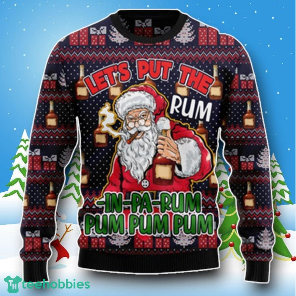 Let’s Put The Rum Santa Ugly Christmas Sweater Style Gift