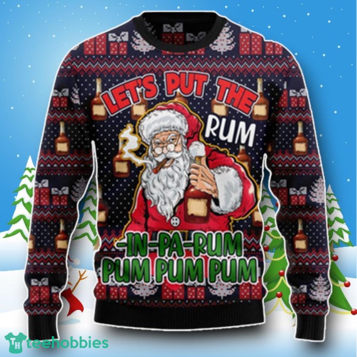 Let’s Put The Rum Santa Ugly Christmas Sweater Style Gift