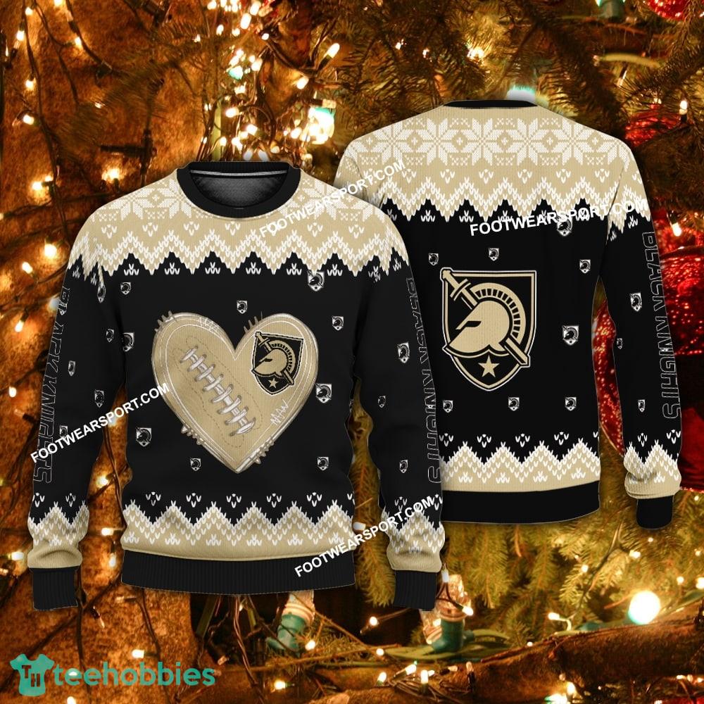 Logo Pattern Heart Football Army West Point Black Knights Xmas Sweater Gift For Adult