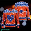 Logo Pattern Heart Football Boise State Broncos Christmas Sweater Gift Holidays