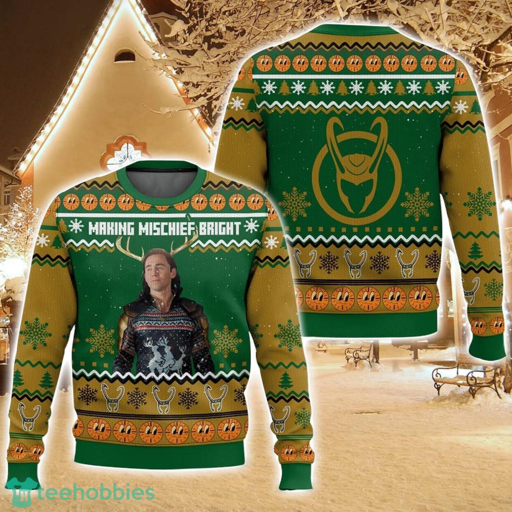 Loki, Making Mischief Bright Christmas Ugly Christmas Sweater Christmas Gift For Family Holiday Gift