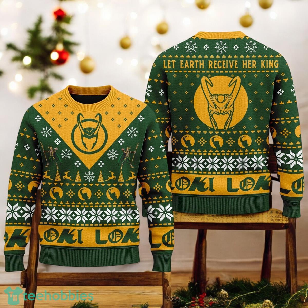 Loki Ugly Christmas Sweater Super Hero Xmas Holiday Gift
