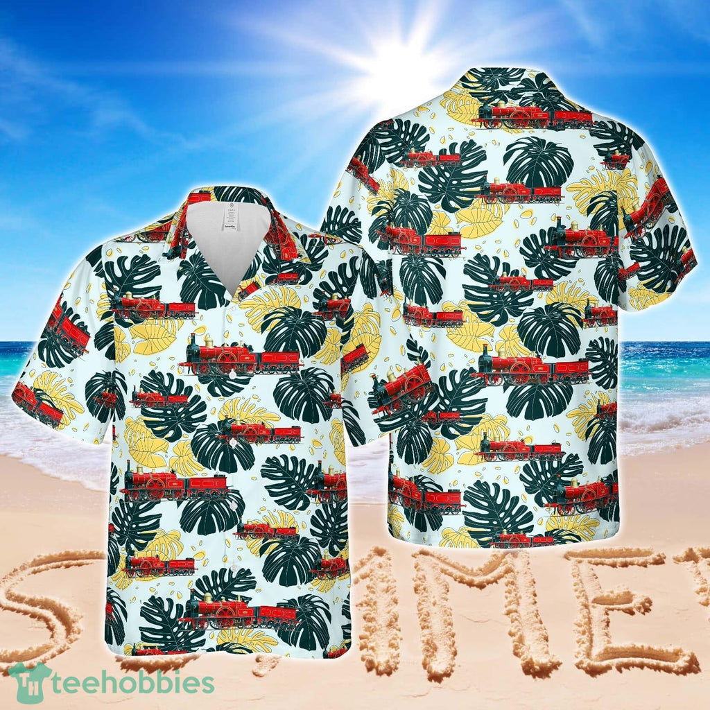 London and North Western Railway ‘Extra Large Bloomer’ 2-2-2 Locomotive No. 372 Hawaiian Shirt Aloha Beach Shirt