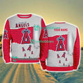 Los Angeles Angels MLB Sporty Color Custom Name Christmas Ugly Sweater Gift For Fans