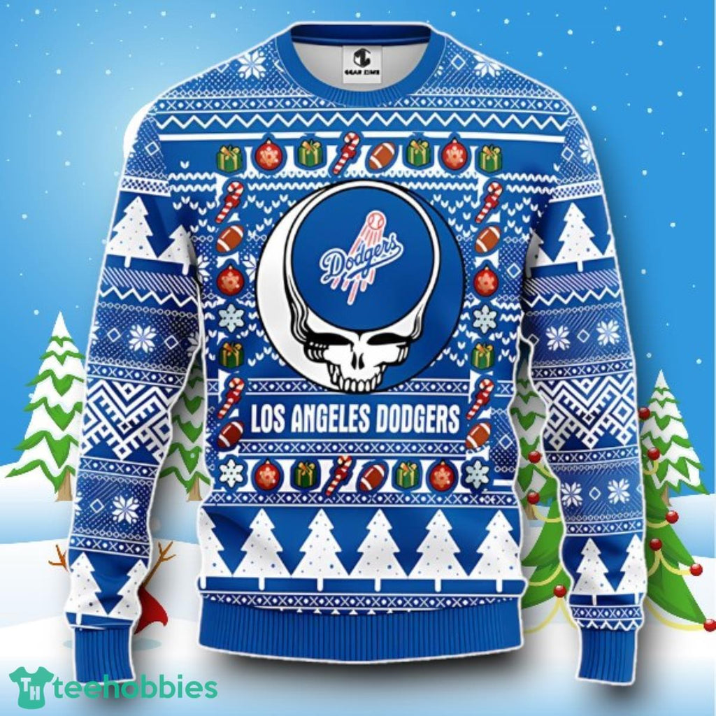 Los Angeles Dodgers Grateful Dead Rock Band Ugly Christmas Sweater Style Gift