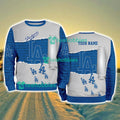 Los Angeles Dodgers MLB Sporty Color Custom Name Christmas Ugly Sweater Gift For Fans