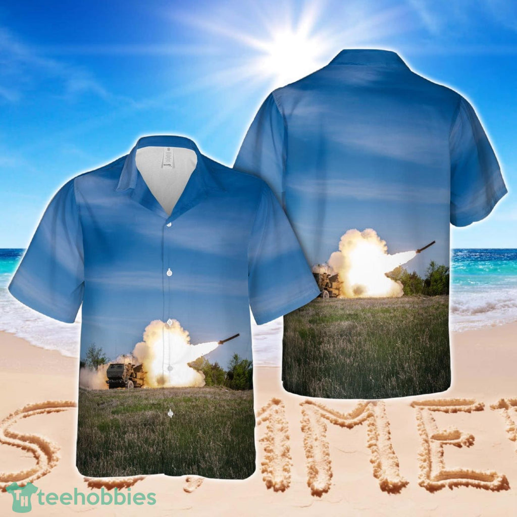 M142 High Mobility Artillery Rocket System (HIMARS) assigned to 1st Battalion, 14th Field Artillery Brigade, 75th Field Artillery Brigade Hawaiian Shirt