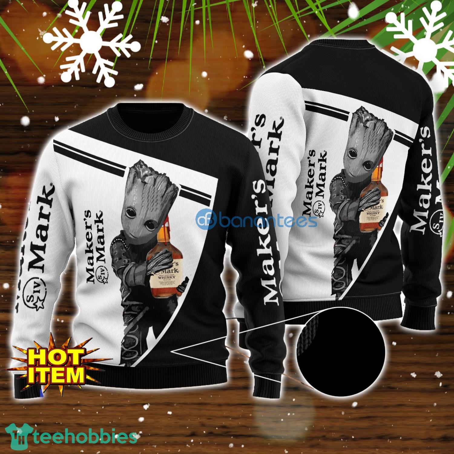 Maker’s Mark And Baby Groot 3D Ugly Christmas Sweater For Men And Women Christmas Gift