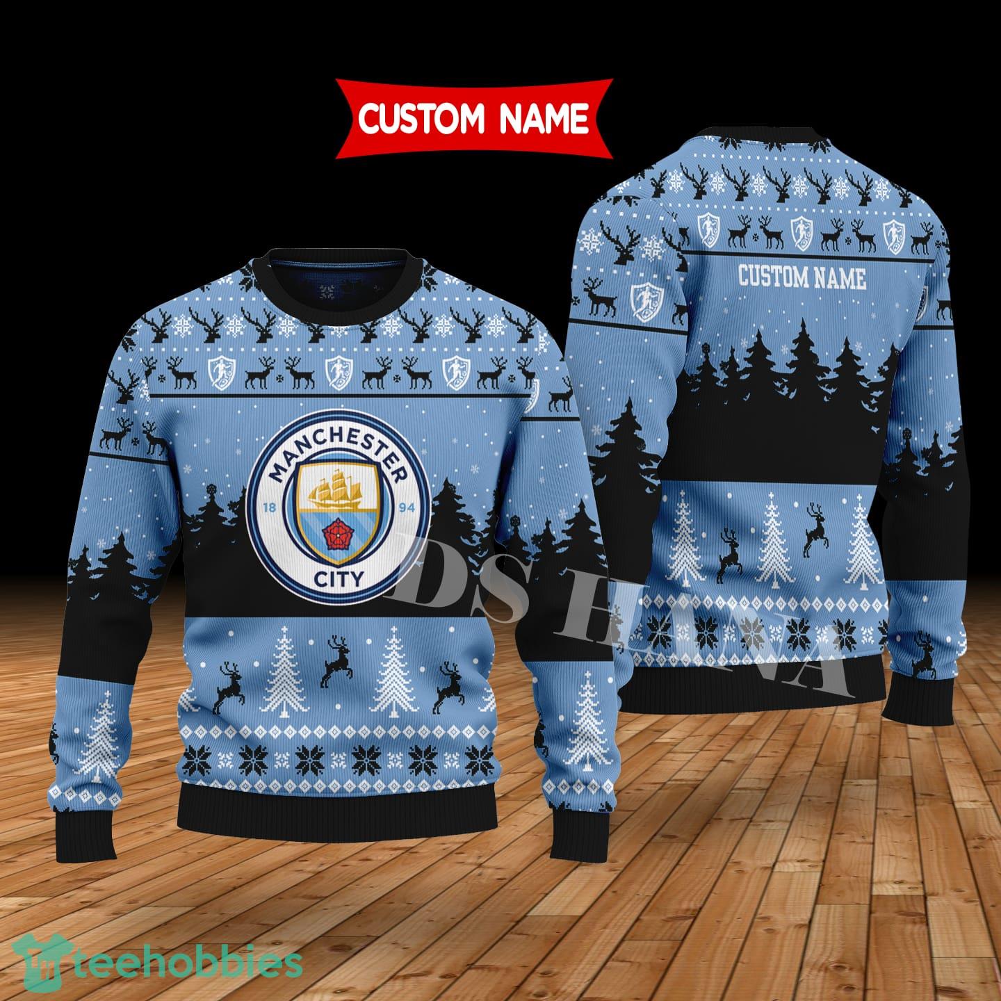 Manchester City Custom Name Merry Xmas Sweater For Soccer Sport Team’s Fans Sweater