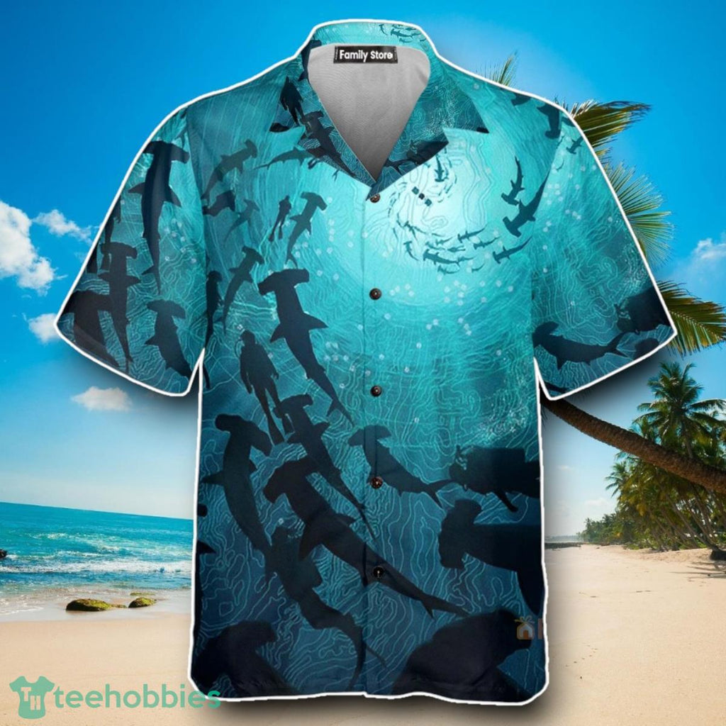 Marine Life Shark Chest Pocket Short Sleeve Hawaiian Shirt Impressive Gift