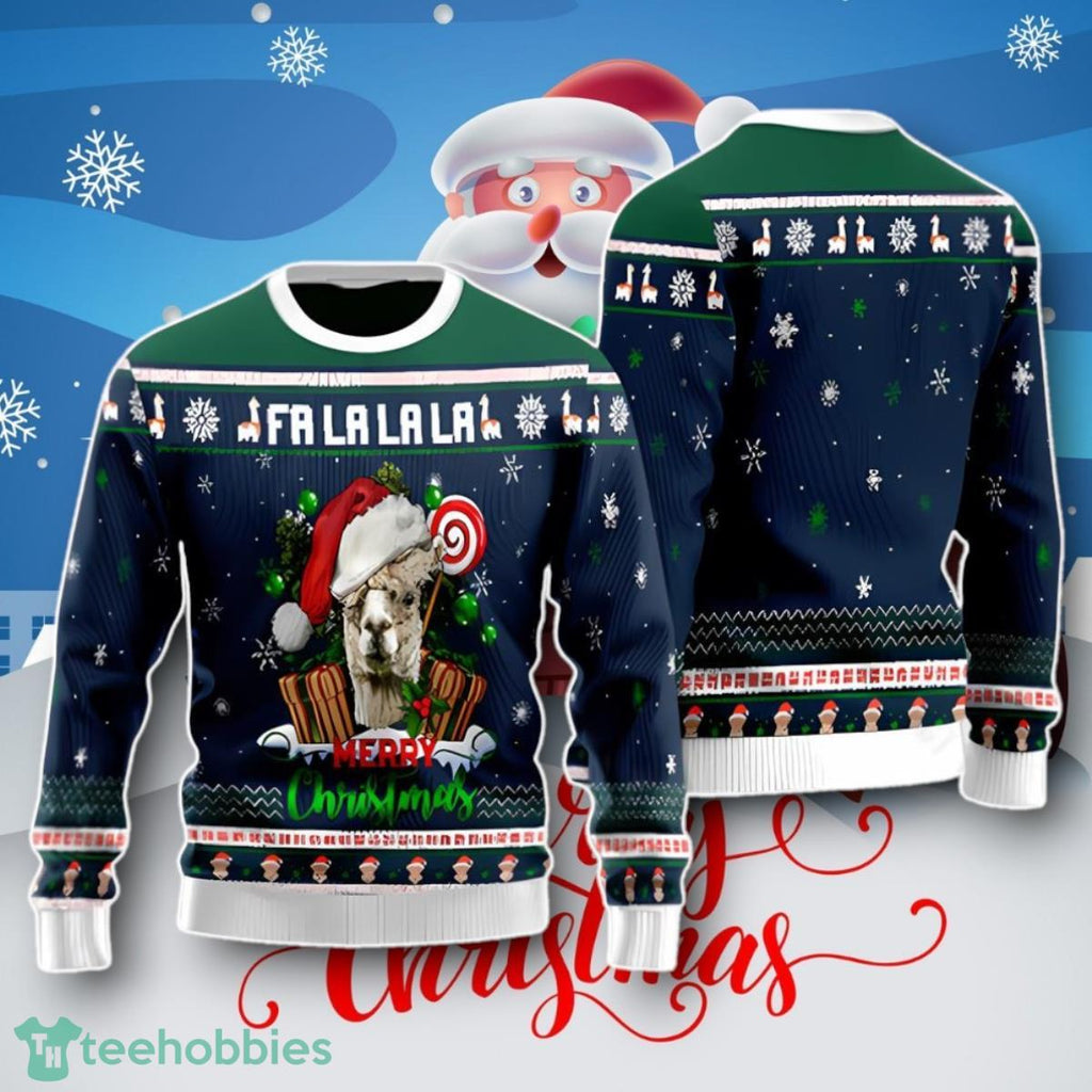 Merry Christmas Alpaca Ugly Christmas Sweater Unique Gift